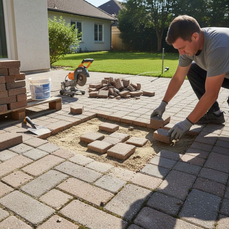 Local Brick Paver Patio Installation pros at work